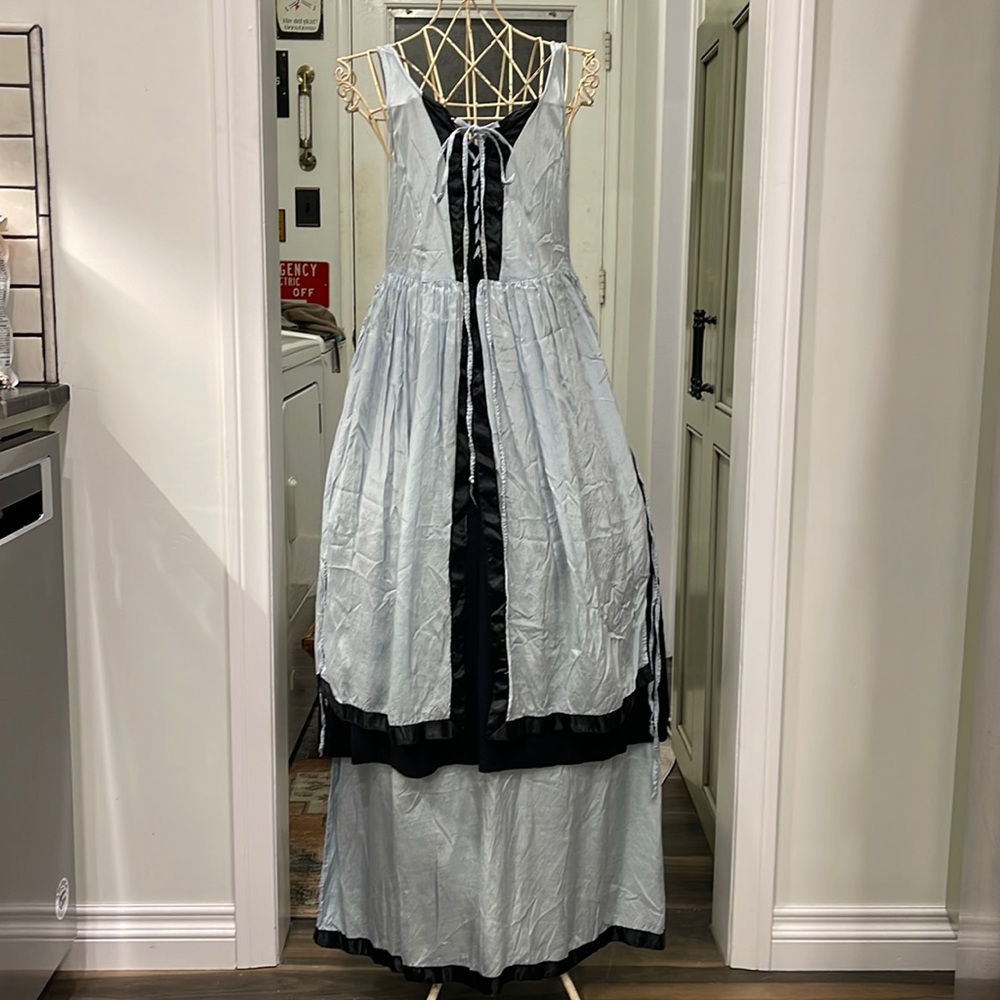 Funhouse Late 90’s Gothic Steampunk Blue and Black Dress from Hot Topic